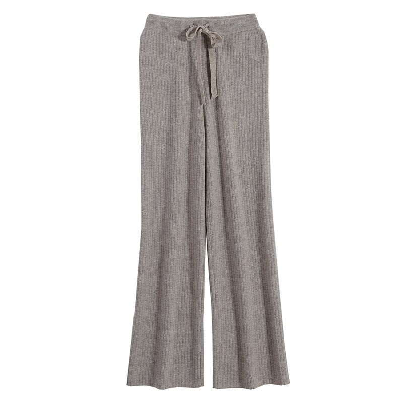 Pants Wool Elasticity Pants Soft Comfortable High-Waist Cashmere